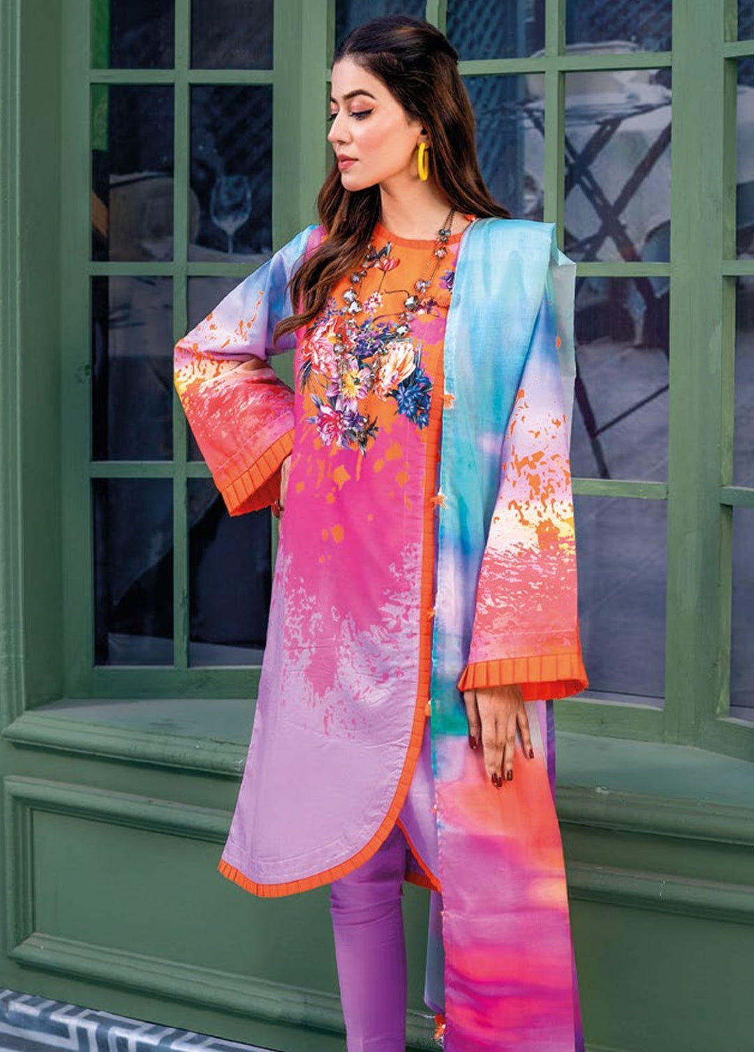 Essential By Gul Ahmed Printed Lawn Suits Unstitched 3 Piece GA24E CL-42022B - Summer Collection