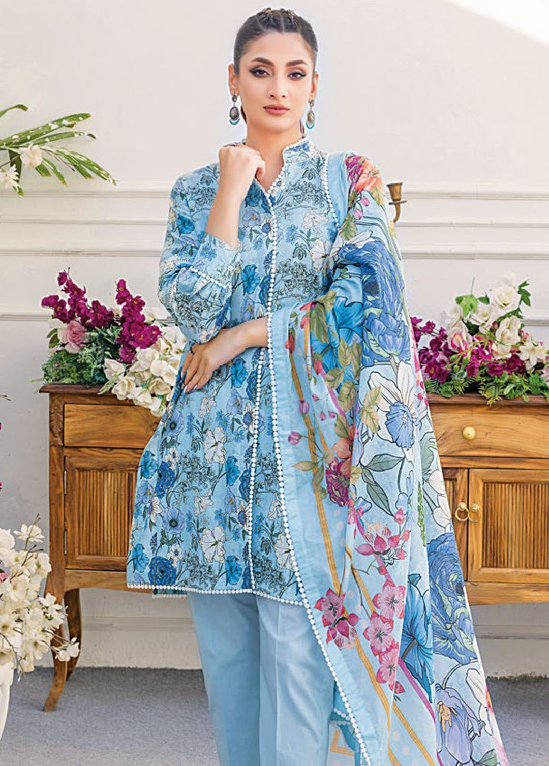Essential By Gul Ahmed Printed Lawn Suits Unstitched 3 Piece GA24E CL-42100B - Summer Collection