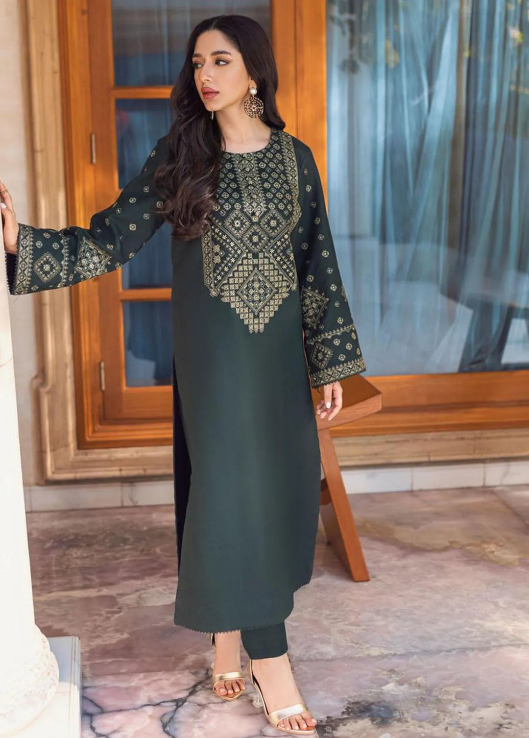Essential Cambric By Asim Jofa Embroidered Cambric Kurti Unstitched AJ23E AJP-14 - Summer Collection