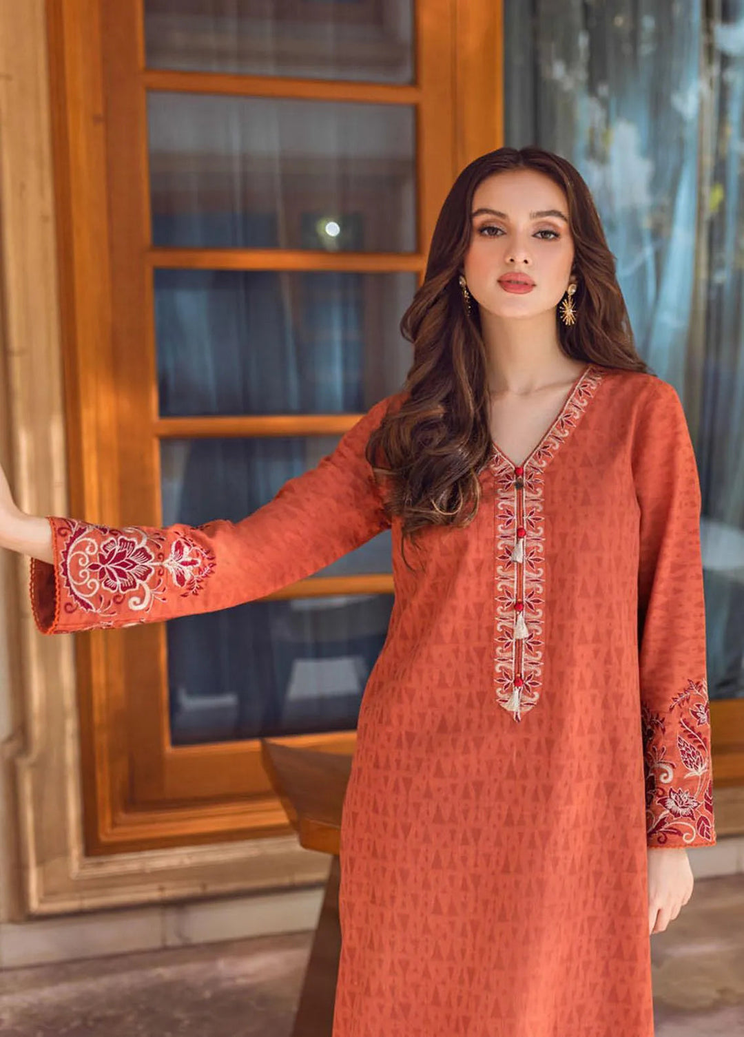 Essential Cambric By Asim Jofa Embroidered Cambric Unstitched Suit 2 Piece AJ23E AJP-07 - Summer Collection