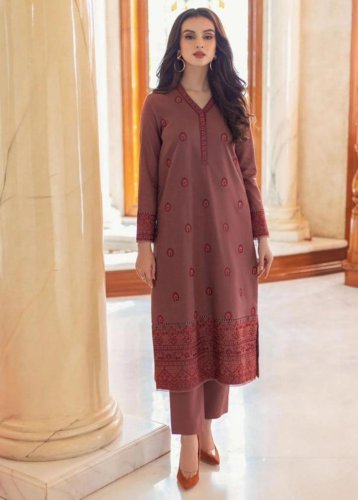 Essential Cambric By Asim Jofa Embroidered Cambric Unstitched Suit 2 Piece AJ23E AJP-15 - Summer Collection