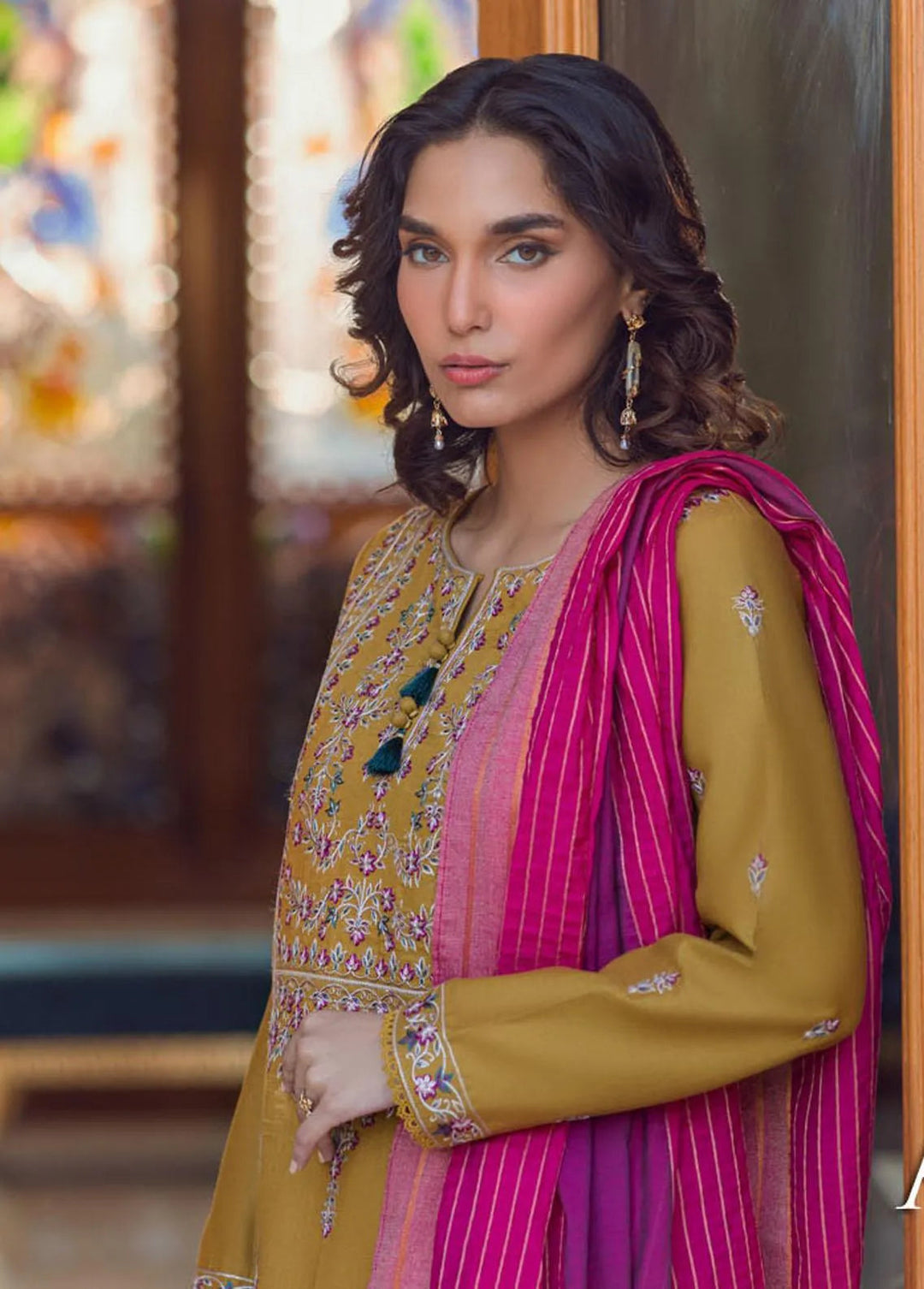 Essential Cambric By Asim Jofa Embroidered Cambric Unstitched Suit 3 Piece AJ23E AJP-01 - Summer Collection