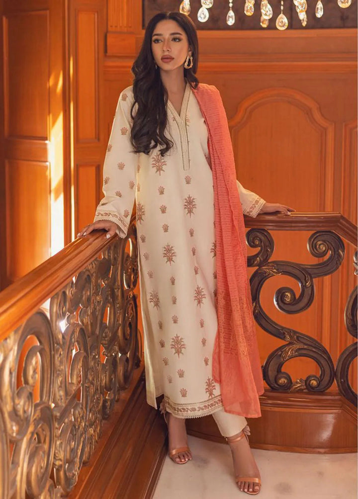 Essential Cambric By Asim Jofa Embroidered Cambric Unstitched Suit 3 Piece AJ23E AJP-09 - Summer Collection