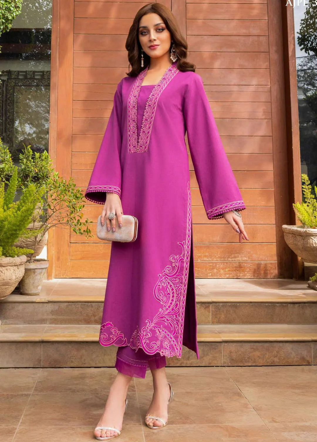 Essentials By Asim Jofa Embroidered Cambric Unstitched Suit 2 Piece AJ23ES AJPE-31 - Eid Collection