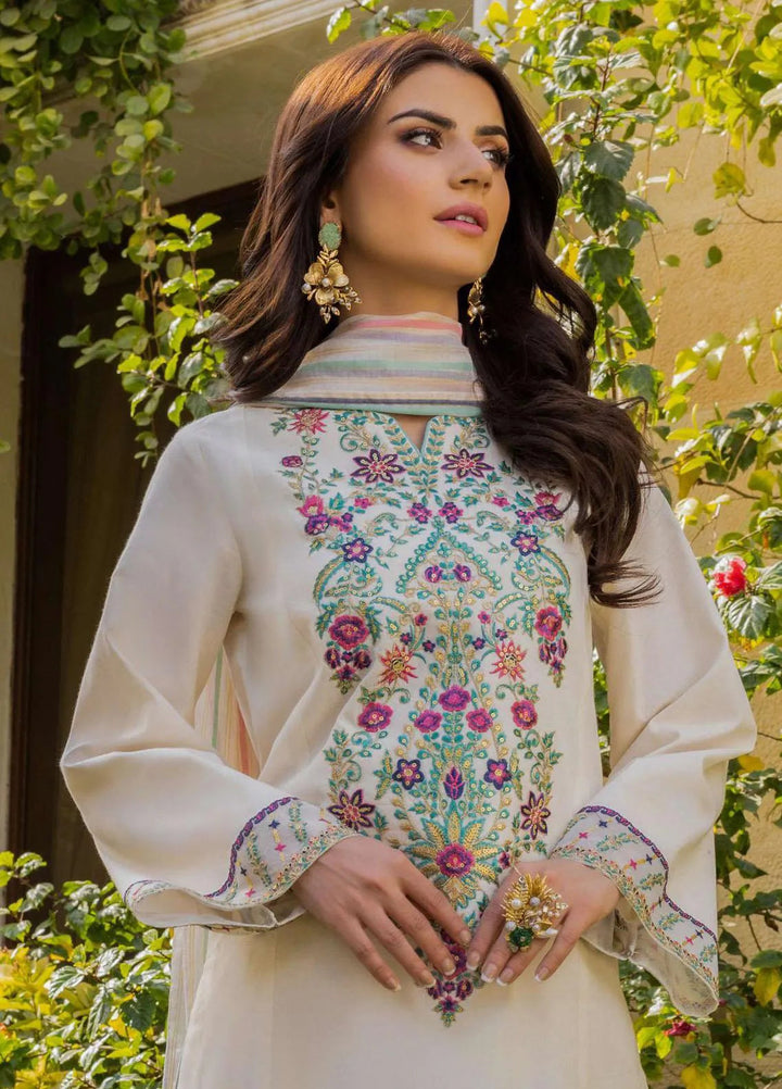 Essentials By Asim Jofa Embroidered Cambric Unstitched Suit 2 Piece AJ23ES AJPE-32 - Eid Collection