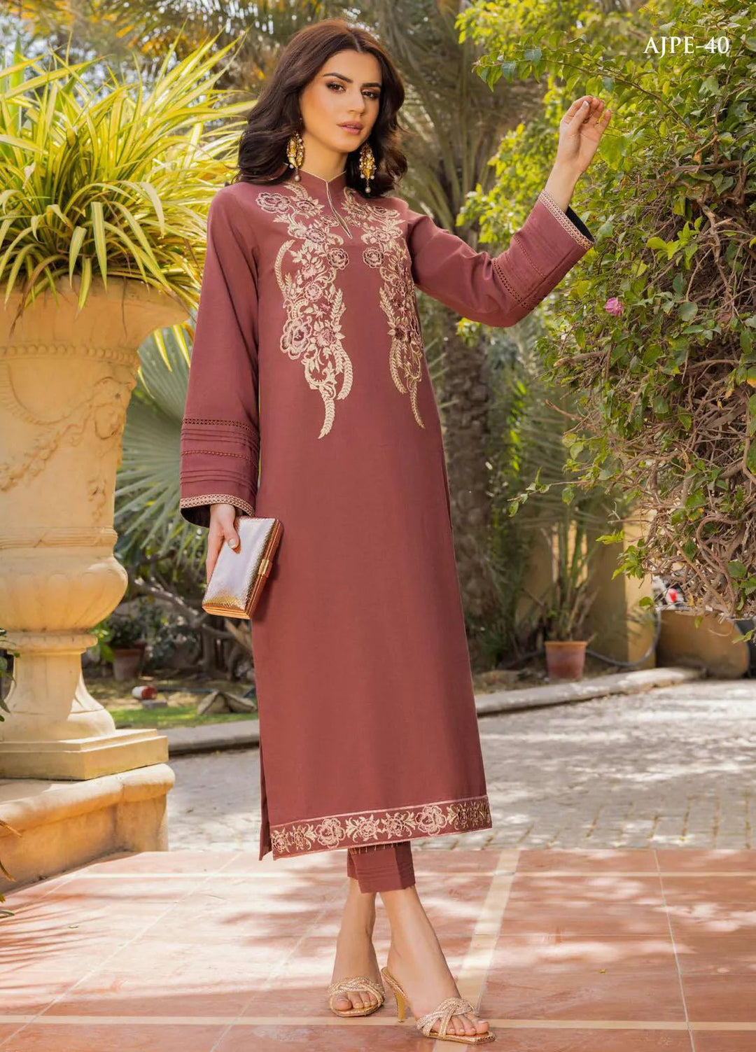 Essentials By Asim Jofa Embroidered Cambric Unstitched Suit 2 Piece AJ23ES AJPE-40 - Eid Collection