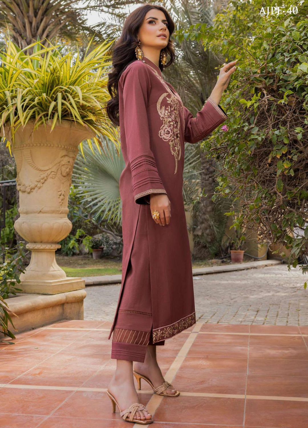 Essentials By Asim Jofa Embroidered Cambric Suits Unstitched 2 Piece AJ23ES AJPE-40 - Eid Collection