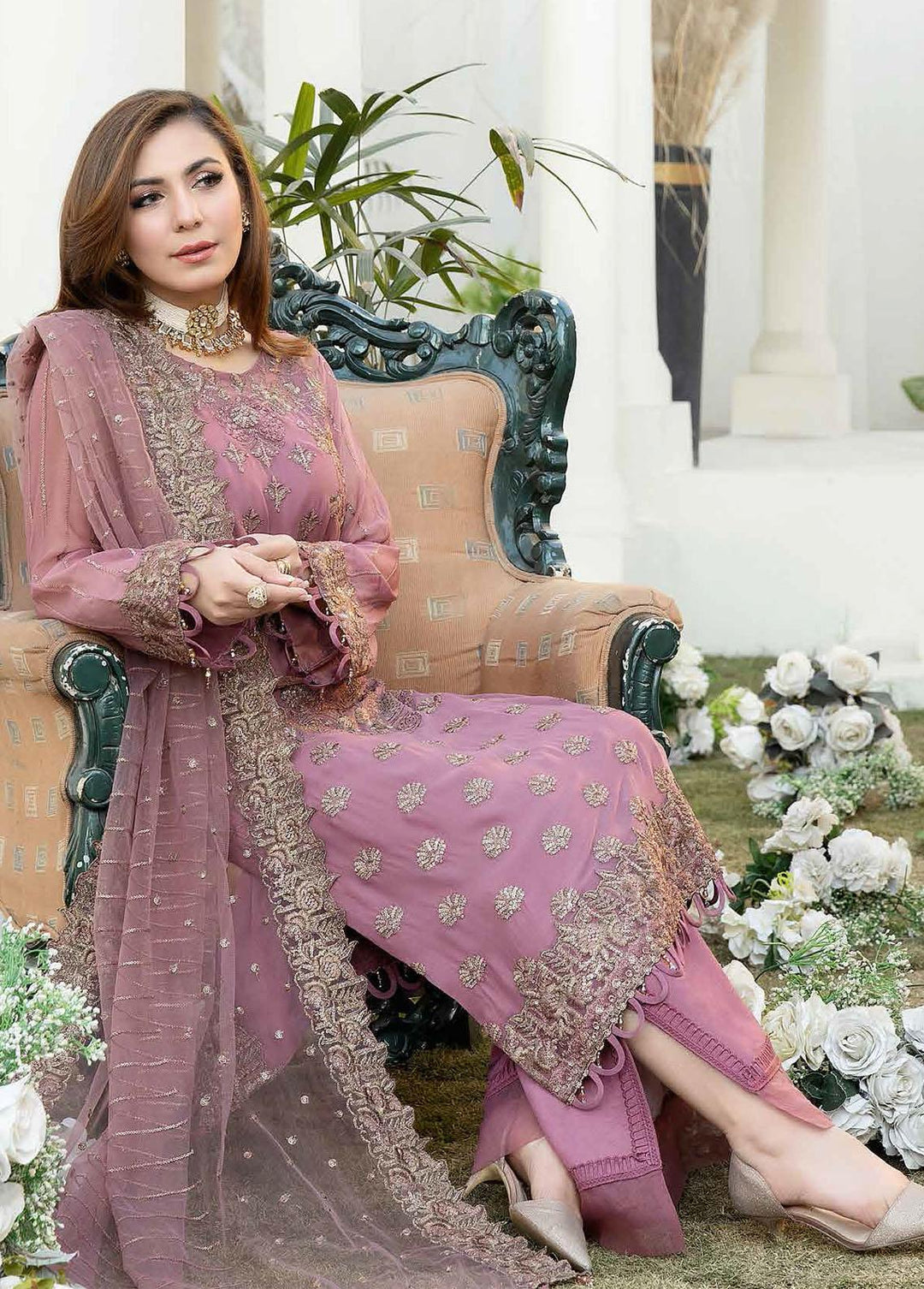 Esta Bonita By Imrozia Embroidered Chiffon Suits Unstitched 3 Piece IMP23EB M-11 Lambent Soul - Premium Collection