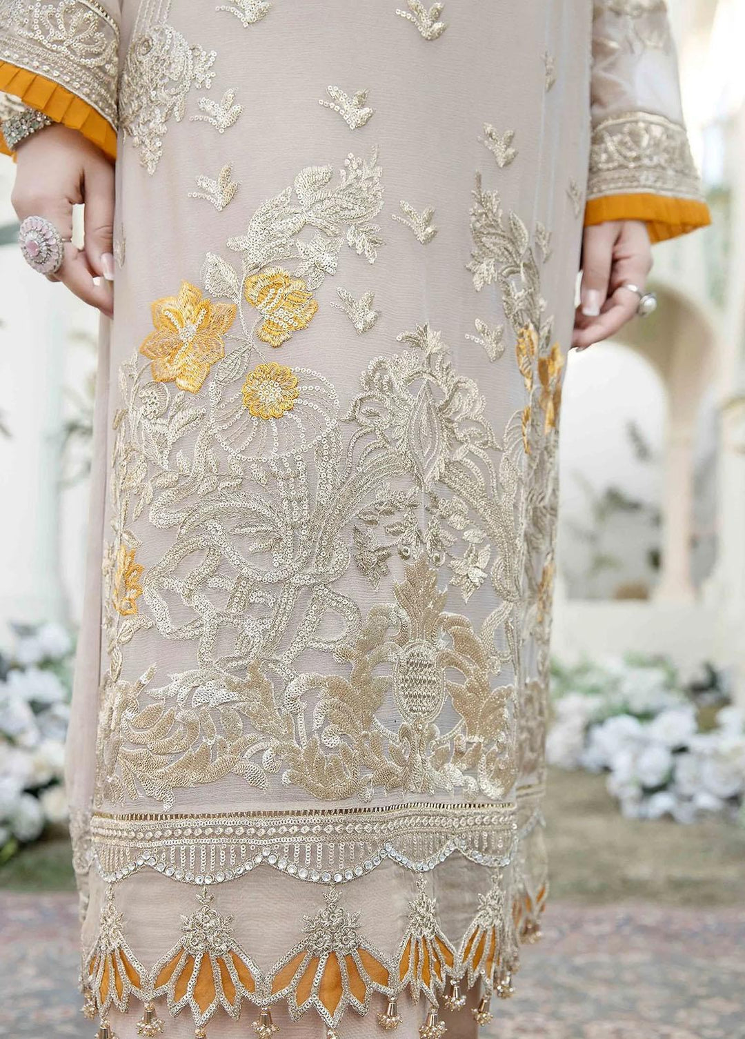 Esta Bonita By Imrozia Embroidered Chiffon Suits Unstitched 3 Piece IMP23EB M-12 Luna - Premium Collection