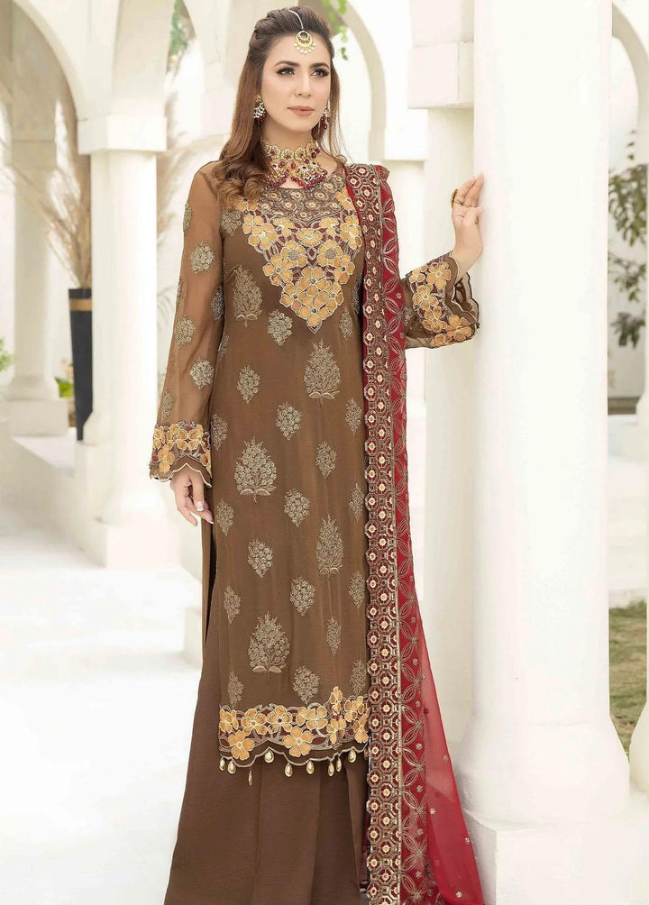 Esta Bonita By Imrozia Embroidered Chiffon Suits Unstitched 3 Piece IMP23EB M-13 Fain - Premium Collection