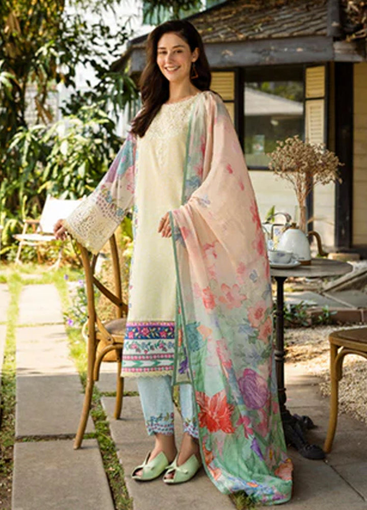 Ethereal Bloom by Roheenaz Embroidered Lawn Suits Unstitched 3 Piece RN25EB RNZ-01 A Velora - Summer Collection