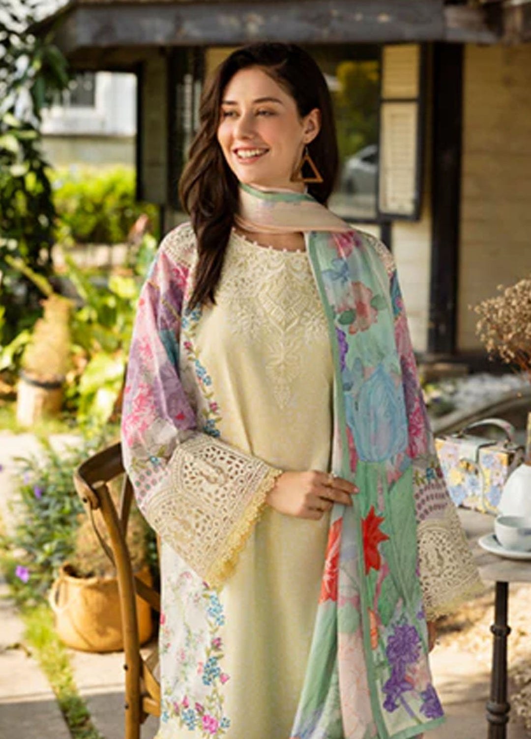 Ethereal Bloom by Roheenaz Embroidered Lawn Suits Unstitched 3 Piece RN25EB RNZ-01 A Velora - Summer Collection
