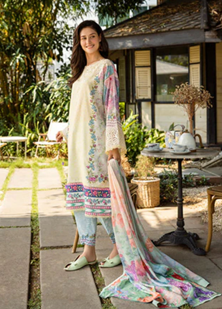 Ethereal Bloom by Roheenaz Embroidered Lawn Suits Unstitched 3 Piece RN25EB RNZ-01 A Velora - Summer Collection
