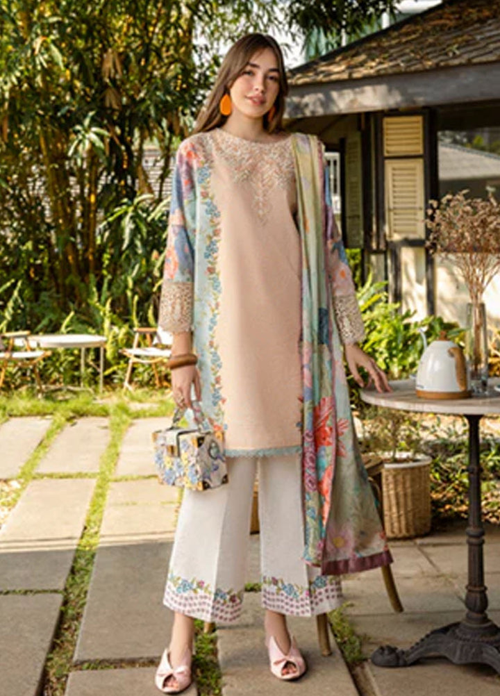 Ethereal Bloom by Roheenaz Embroidered Lawn Suits Unstitched 3 Piece RN25EB RNZ-01 B Ornella - Summer Collection
