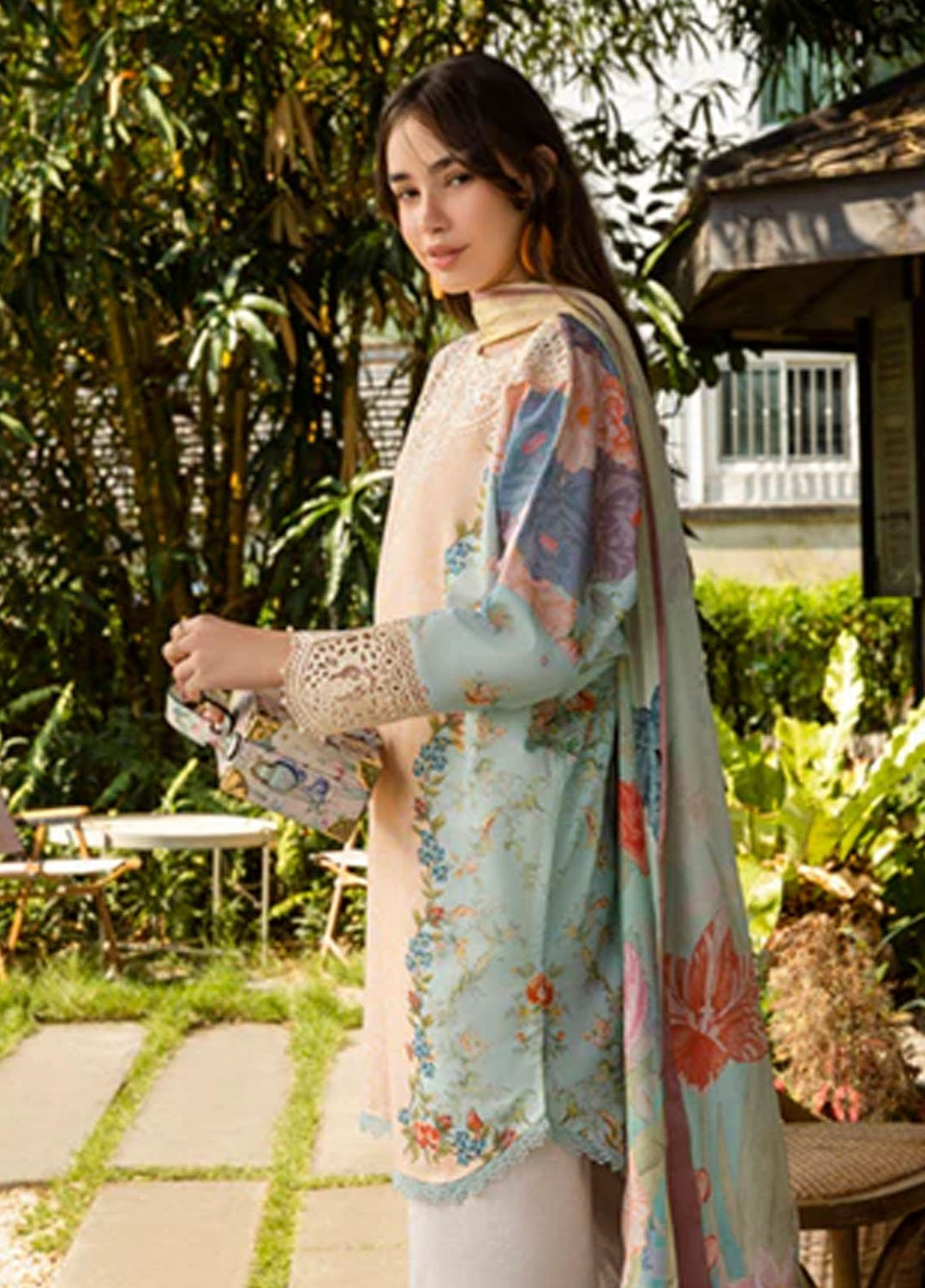 Ethereal Bloom by Roheenaz Embroidered Lawn Suits Unstitched 3 Piece RN25EB RNZ-01 B Ornella - Summer Collection