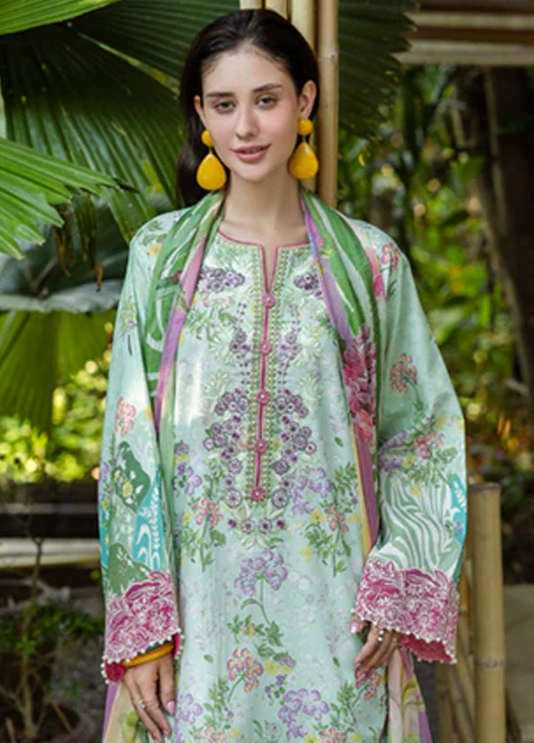 Ethereal Bloom by Roheenaz Embroidered Lawn Suits Unstitched 3 Piece RN25EB RNZ-02 A Ivara - Summer Collection
