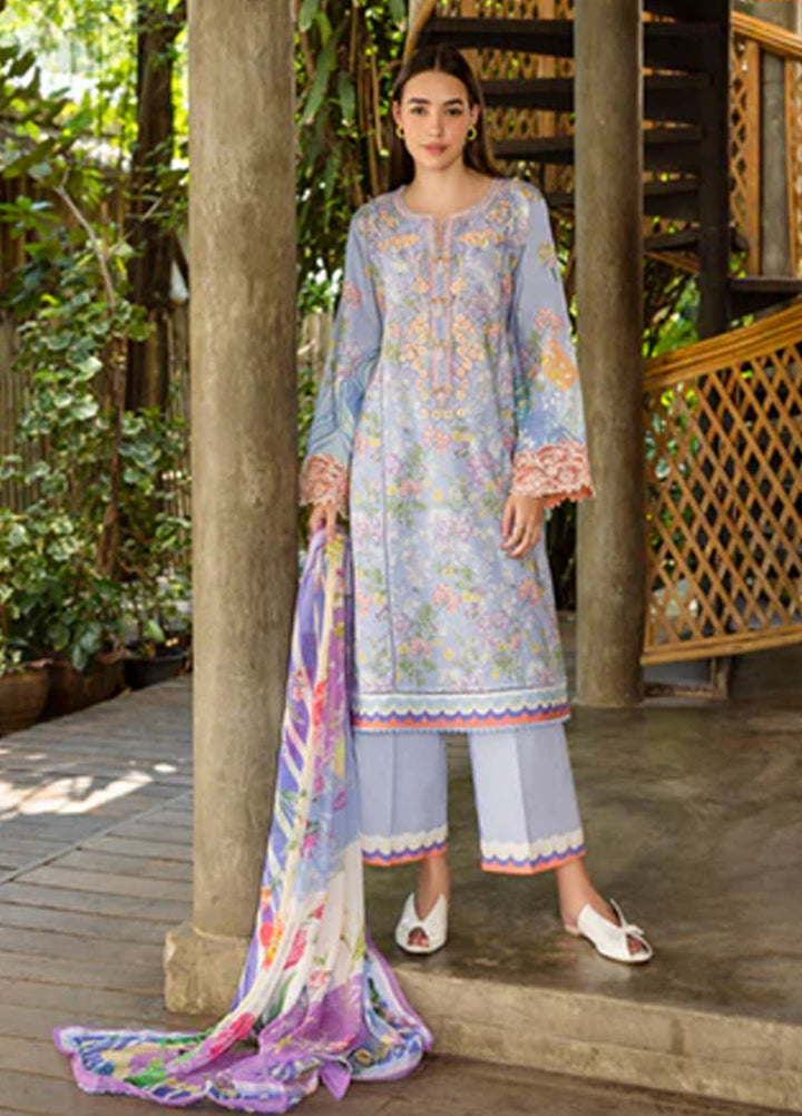 Ethereal Bloom by Roheenaz Embroidered Lawn Suits Unstitched 3 Piece RN25EB RNZ-02 B Florien - Summer Collection
