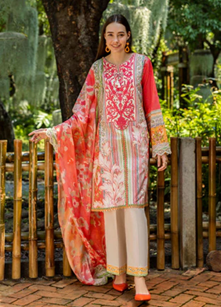 Ethereal Bloom by Roheenaz Embroidered Lawn Suits Unstitched 3 Piece RN25EB RNZ-03 A Roselle - Summer Collection