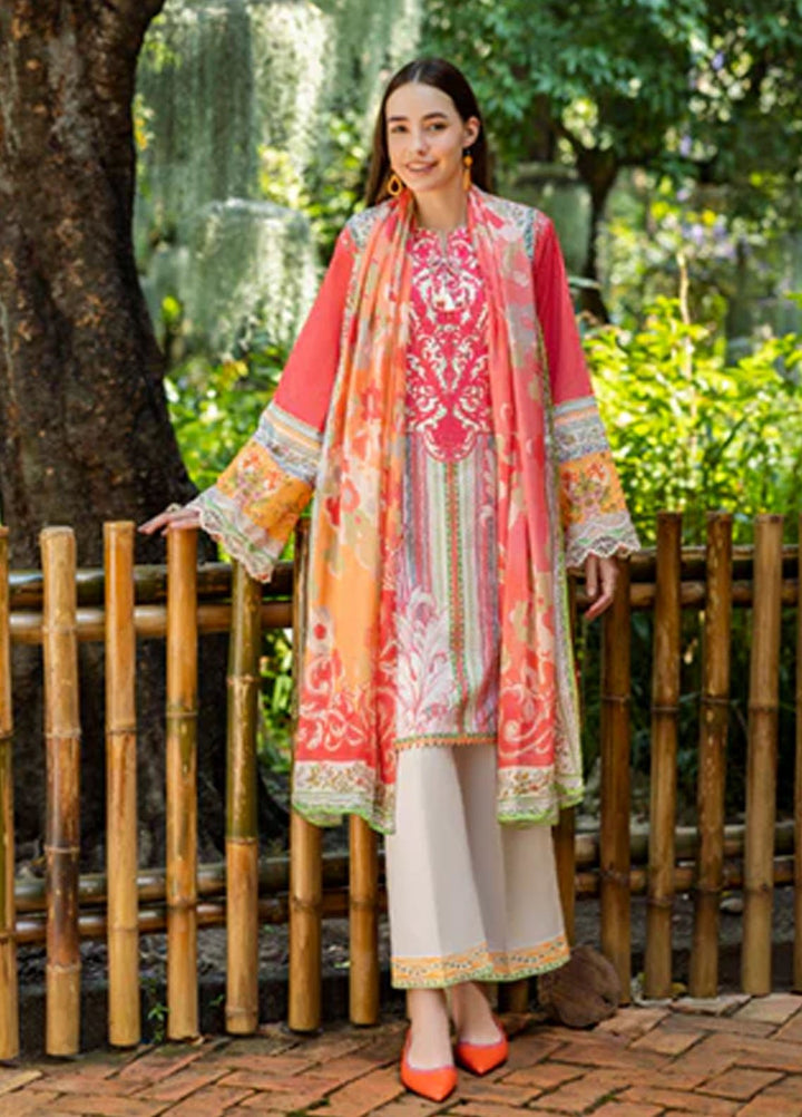 Ethereal Bloom by Roheenaz Embroidered Lawn Suits Unstitched 3 Piece RN25EB RNZ-03 A Roselle - Summer Collection