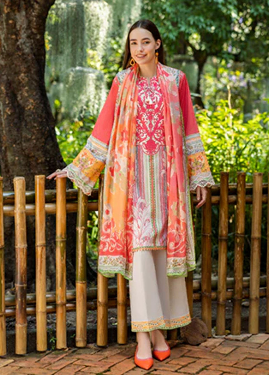Ethereal Bloom by Roheenaz Embroidered Lawn Suits Unstitched 3 Piece RN25EB RNZ-03 A Roselle - Summer Collection