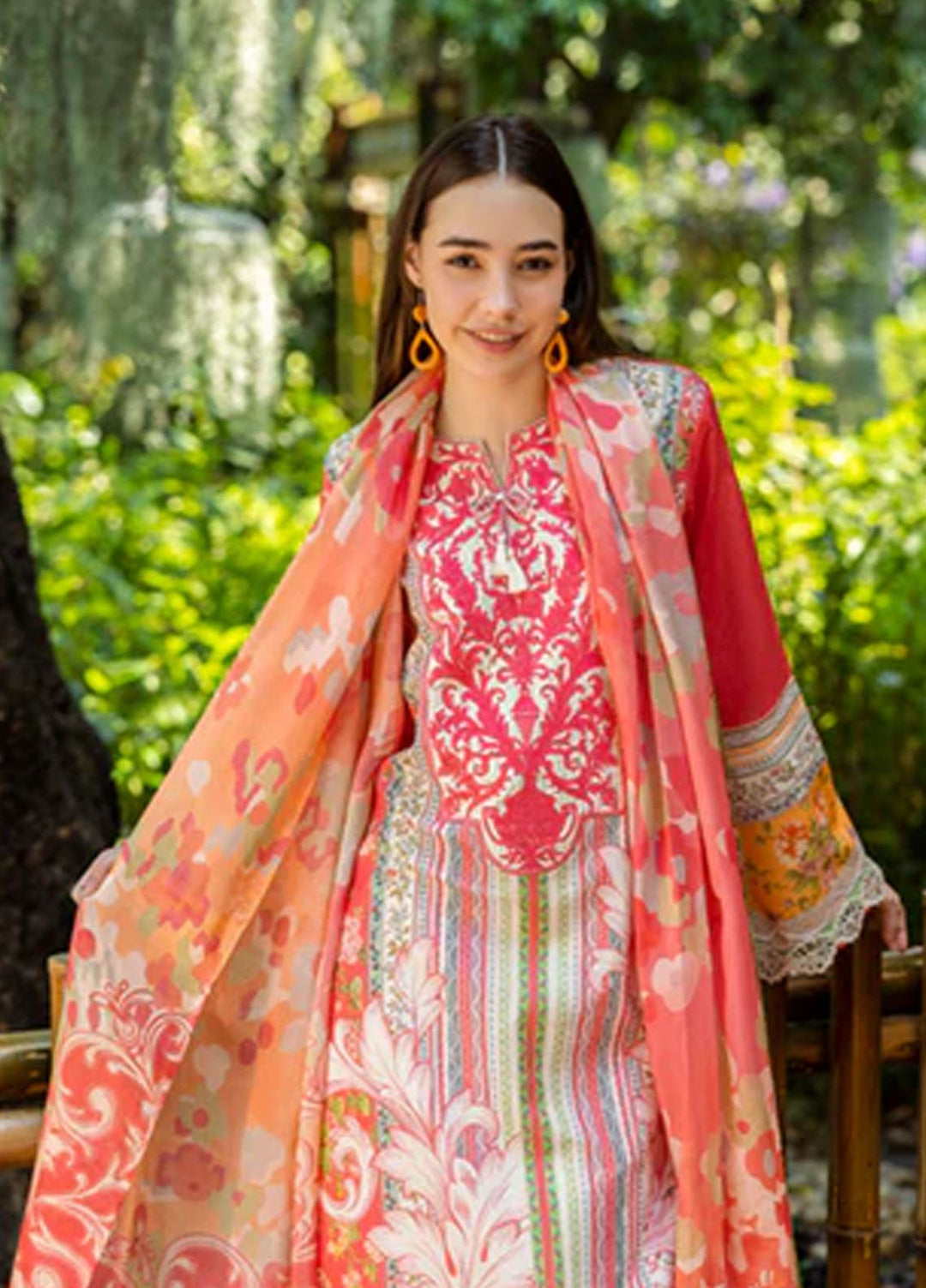 Ethereal Bloom by Roheenaz Embroidered Lawn Suits Unstitched 3 Piece RN25EB RNZ-03 A Roselle - Summer Collection