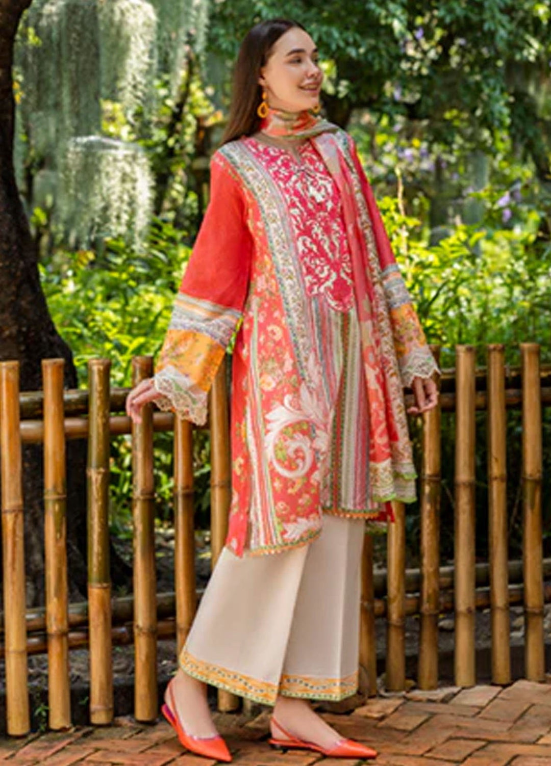 Ethereal Bloom by Roheenaz Embroidered Lawn Suits Unstitched 3 Piece RN25EB RNZ-03 A Roselle - Summer Collection
