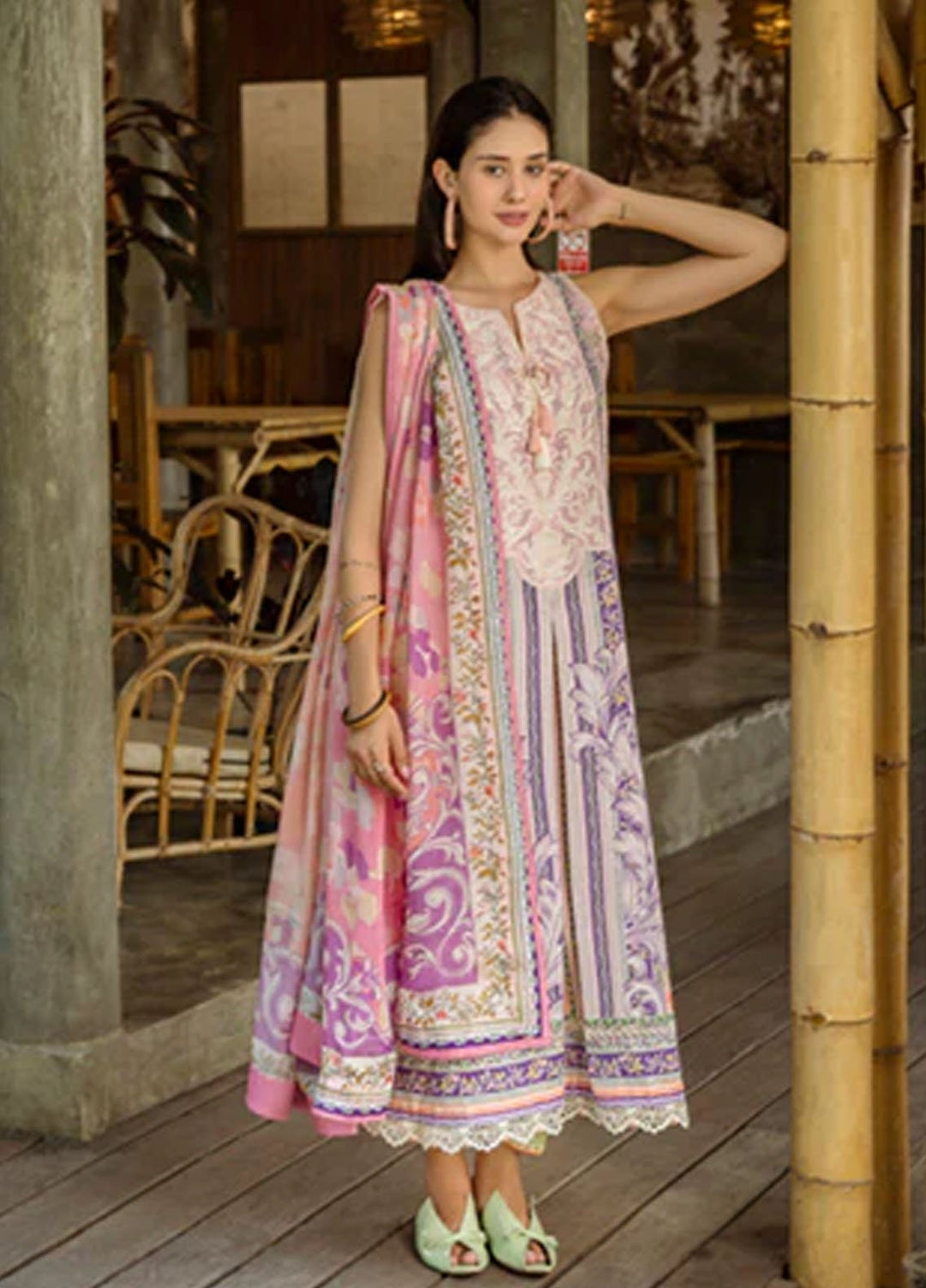 Ethereal Bloom by Roheenaz Embroidered Lawn Suits Unstitched 3 Piece RN25EB RNZ-03 B Eloria - Summer Collection