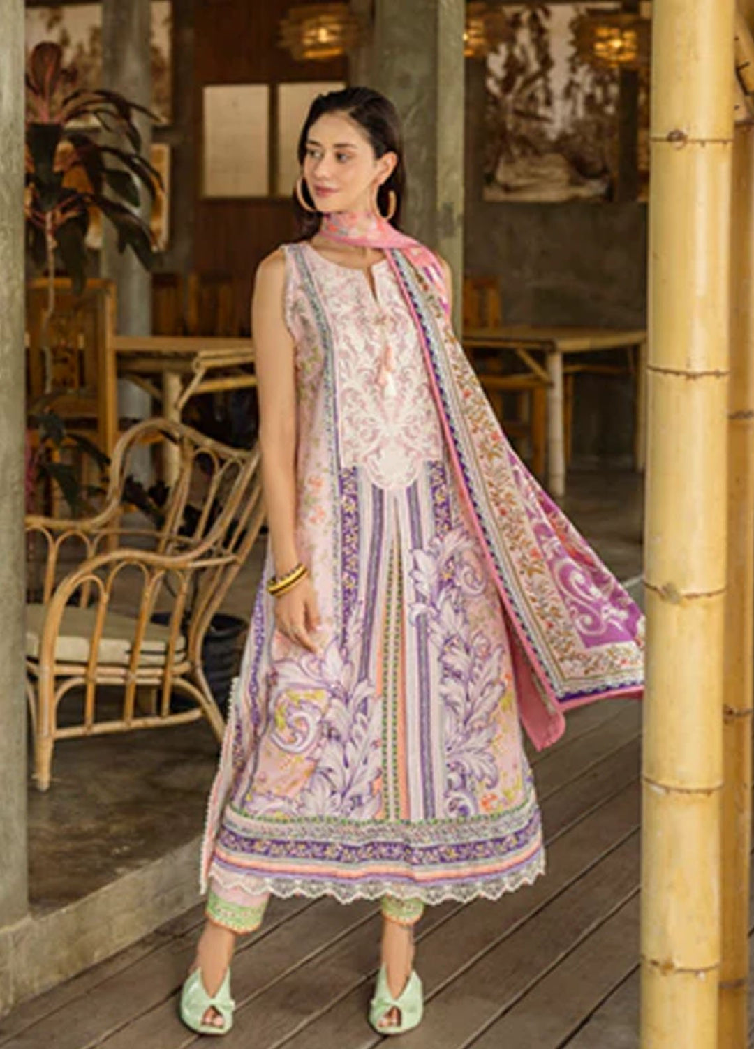 Ethereal Bloom by Roheenaz Embroidered Lawn Suits Unstitched 3 Piece RN25EB RNZ-03 B Eloria - Summer Collection