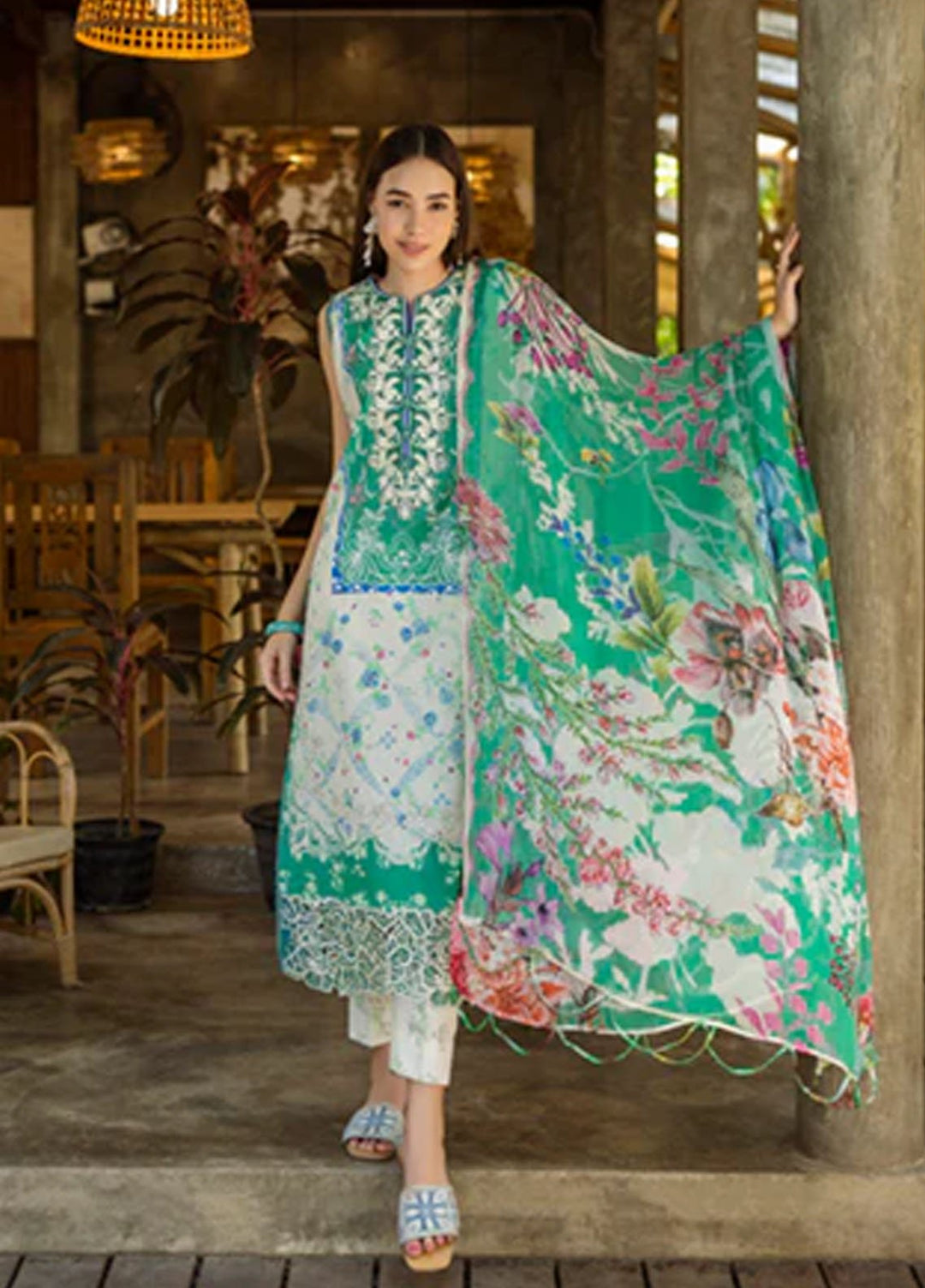 Ethereal Bloom by Roheenaz Embroidered Lawn Suits Unstitched 3 Piece RN25EB RNZ-04 B Zafira - Summer Collection