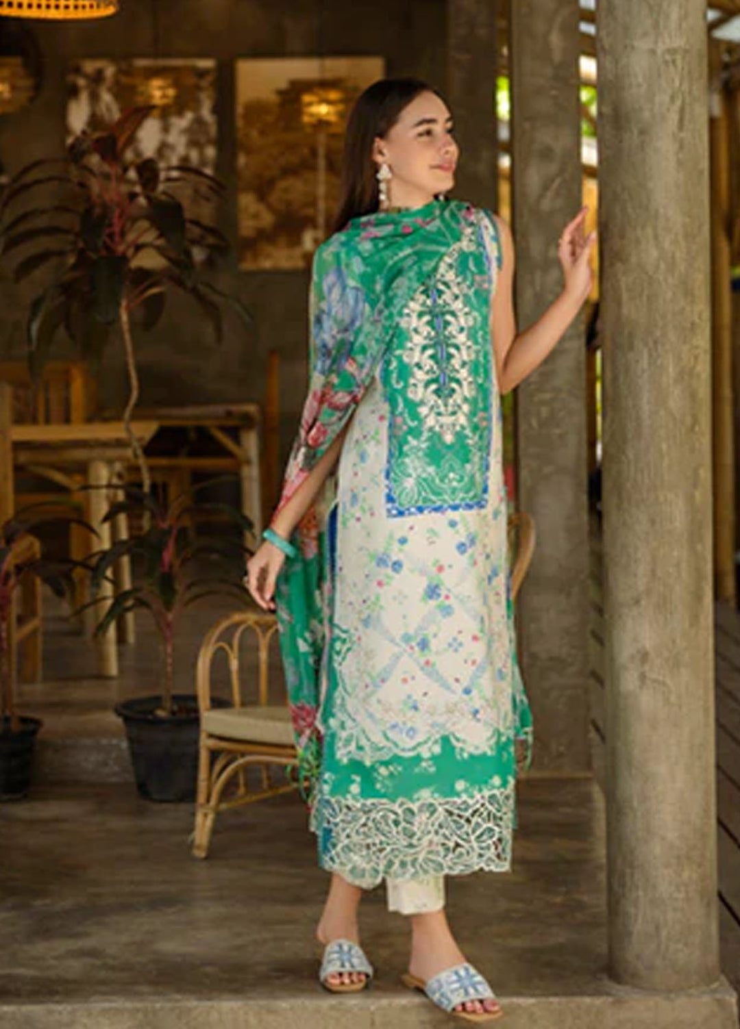 Ethereal Bloom by Roheenaz Embroidered Lawn Suits Unstitched 3 Piece RN25EB RNZ-04 B Zafira - Summer Collection