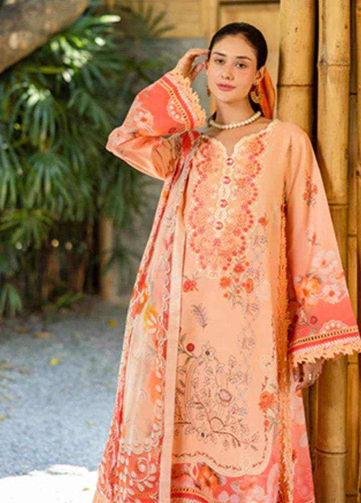 Ethereal Bloom by Roheenaz Embroidered Lawn Suits Unstitched 3 Piece RN25EB RNZ-05 A Zaria - Summer Collection