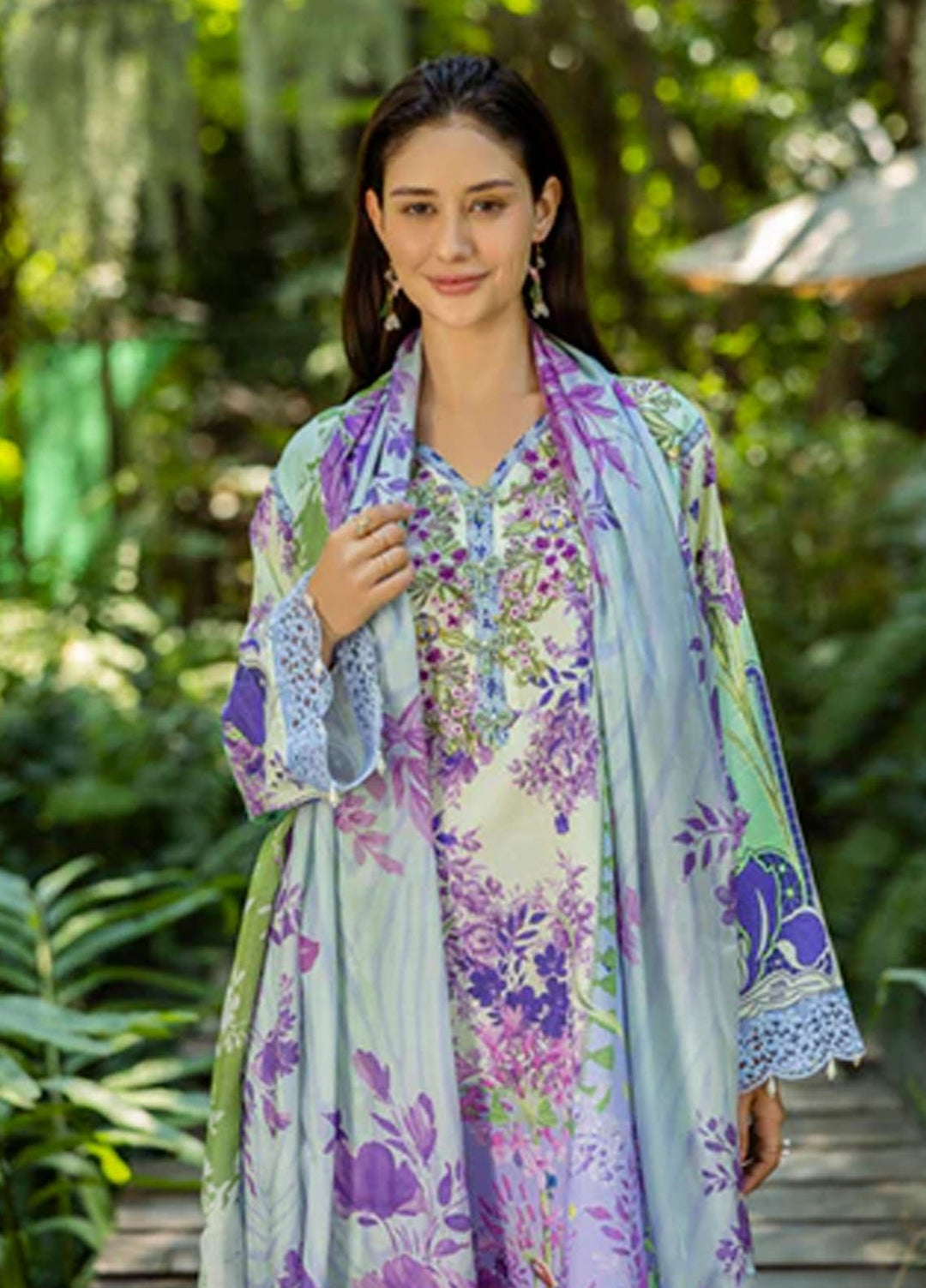 Ethereal Bloom by Roheenaz Embroidered Lawn Suits Unstitched 3 Piece RN25EB RNZ-06 B Florisse - Summer Collection