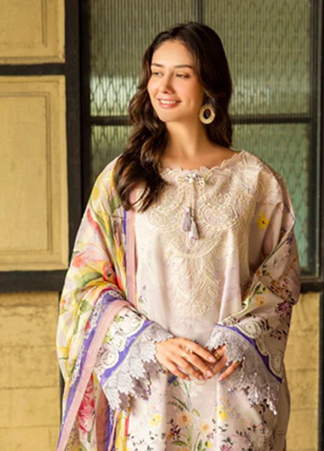 Ethereal Bloom by Roheenaz Embroidered Lawn Suits Unstitched 3 Piece RN25EB RNZ-07 A Liora - Summer Collection