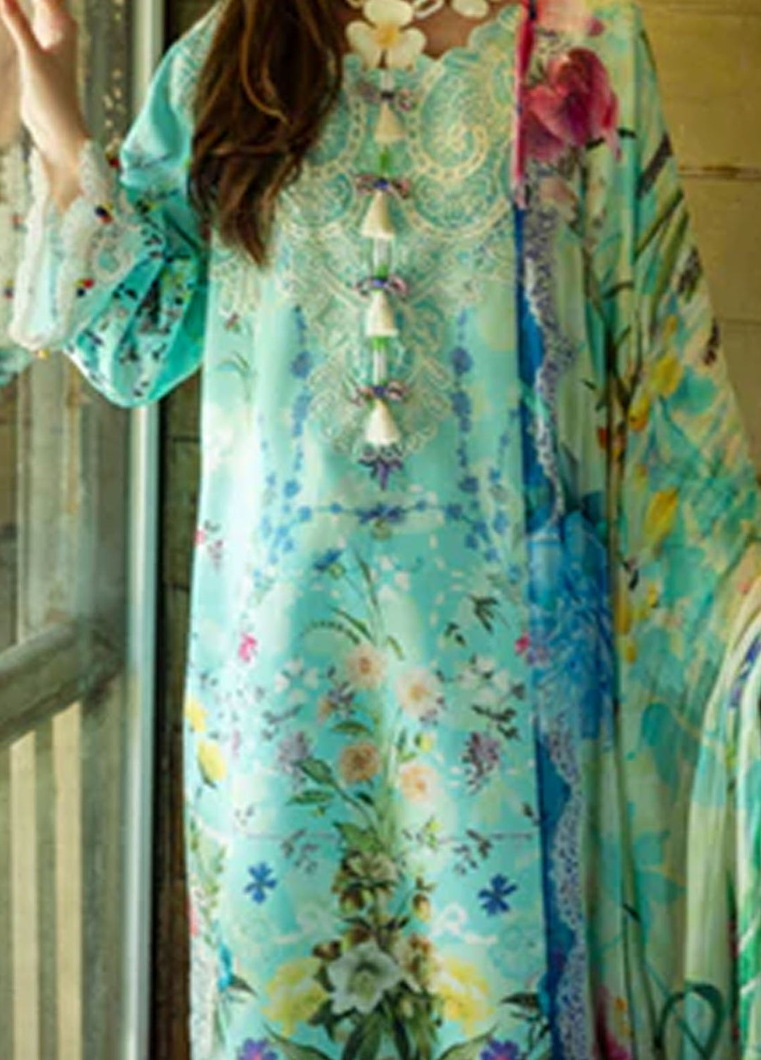 Ethereal Bloom by Roheenaz Embroidered Lawn Suits Unstitched 3 Piece RN25EB RNZ-07 B Maristela - Summer Collection