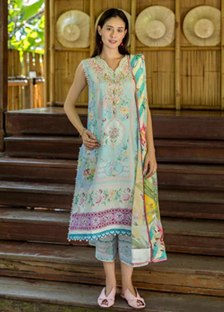 Ethereal Bloom by Roheenaz Embroidered Lawn Suits Unstitched 3 Piece RN25EB RNZ-08 A Mistelle - Summer Collection