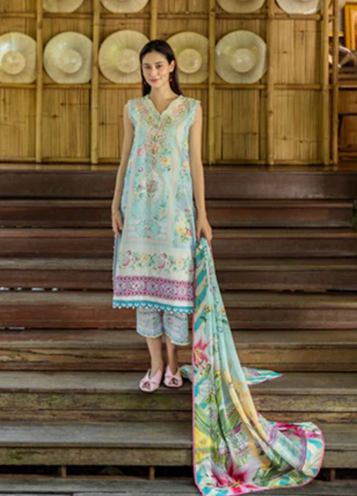 Ethereal Bloom by Roheenaz Embroidered Lawn Suits Unstitched 3 Piece RN25EB RNZ-08 A Mistelle - Summer Collection