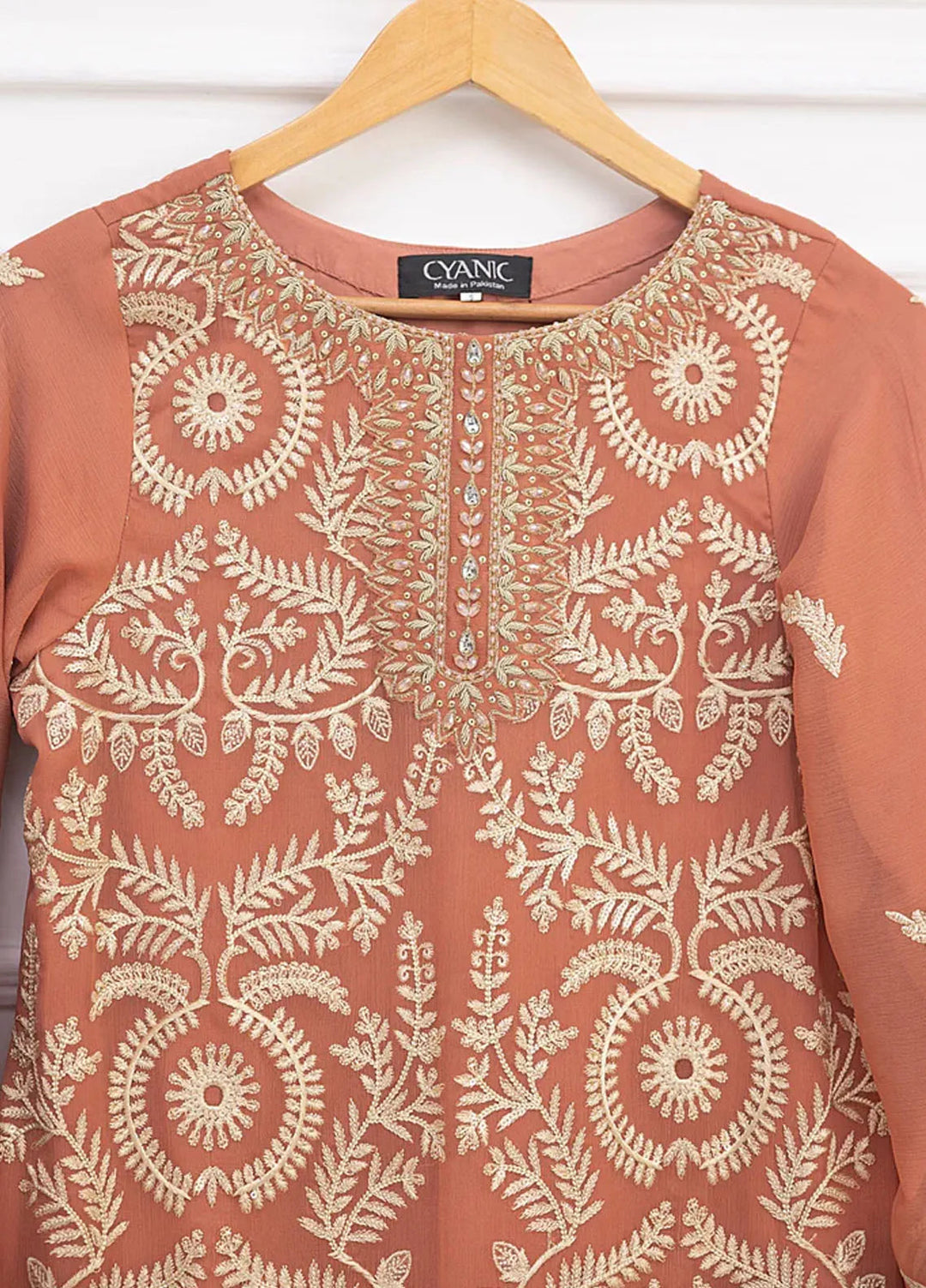 Ethereal Embellished By Cyanic Luxury Pret Embroidered Chiffon 2 Piece Suit Amber