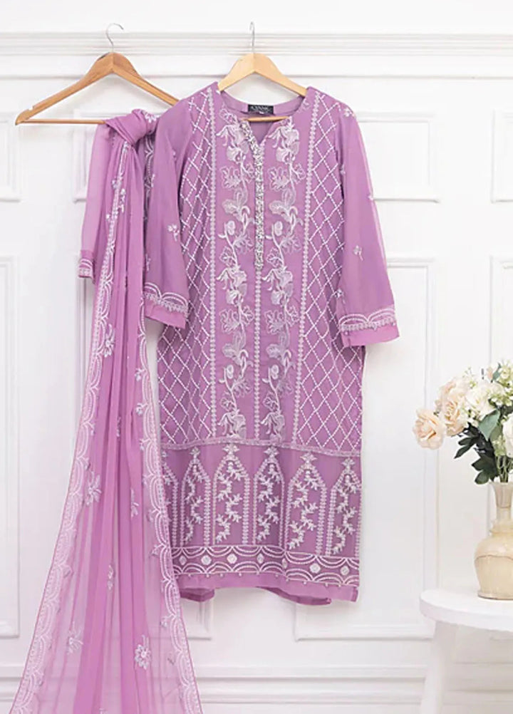 Ethereal Embellished By Cyanic Luxury Pret Embroidered Chiffon 2 Piece Suit Lilac