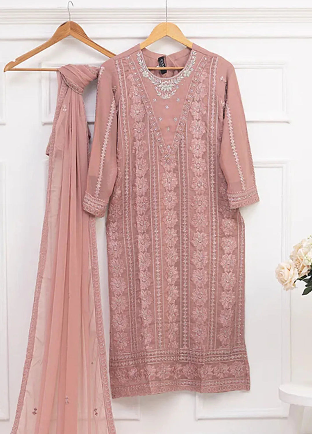 Ethereal Embellished By Cyanic Luxury Pret Embroidered Chiffon 2 Piece Suit Petal