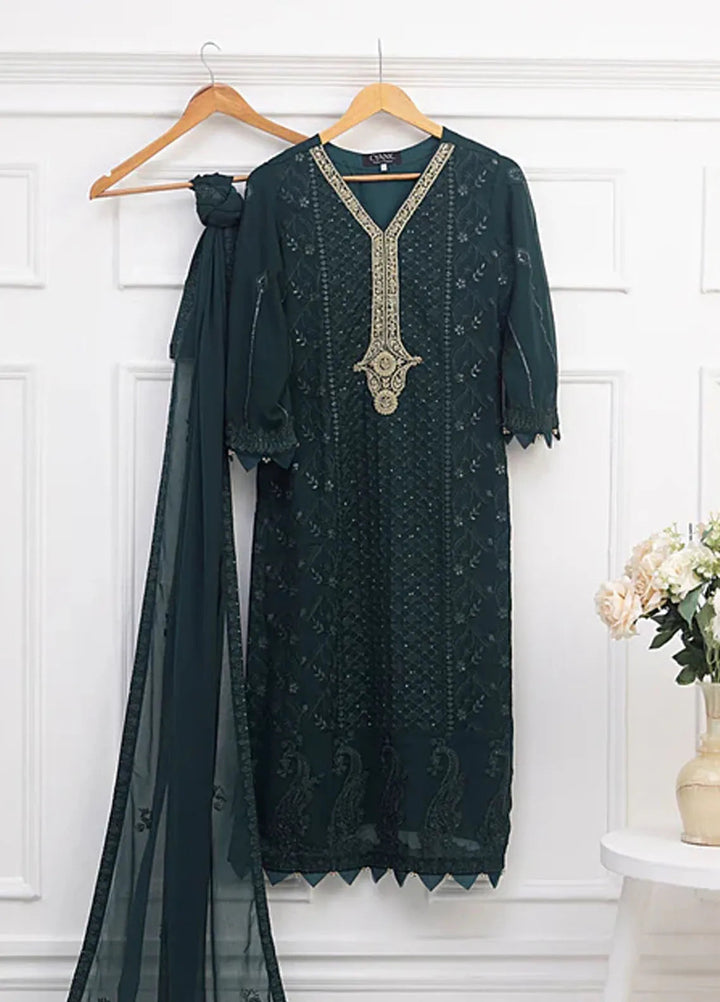 Ethereal Embellished By Cyanic Luxury Pret Embroidered Chiffon 2 Piece Suit Sage