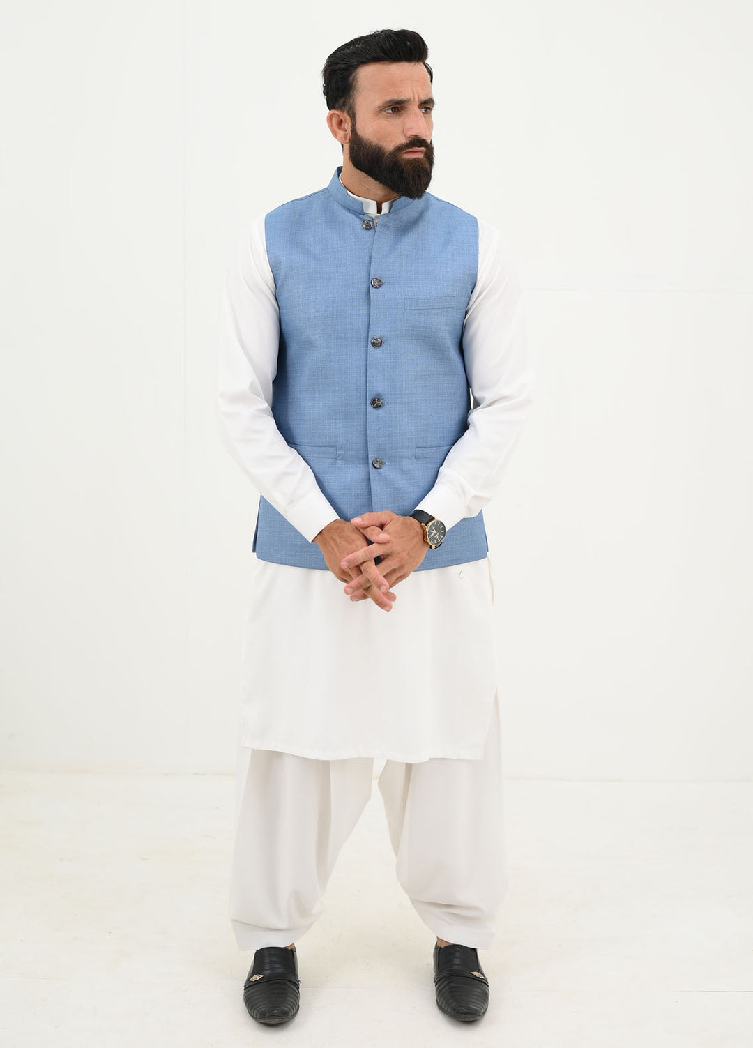 Ethnic Wear by Alif Yay Pret Plain Blended 3 Piece Suit AY-029