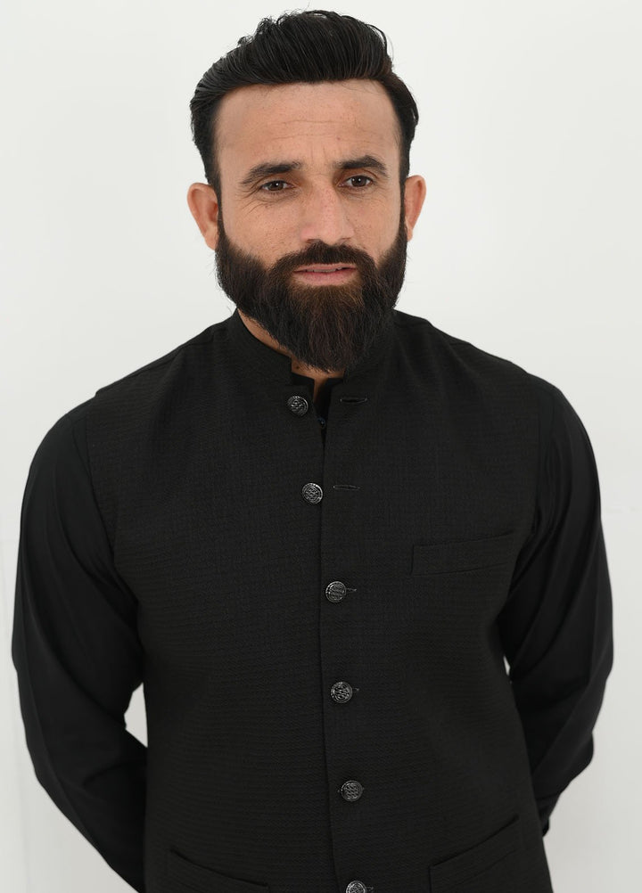 Ethnic Wear by Alif Yay Pret Plain Blended Waistcoat AY-016