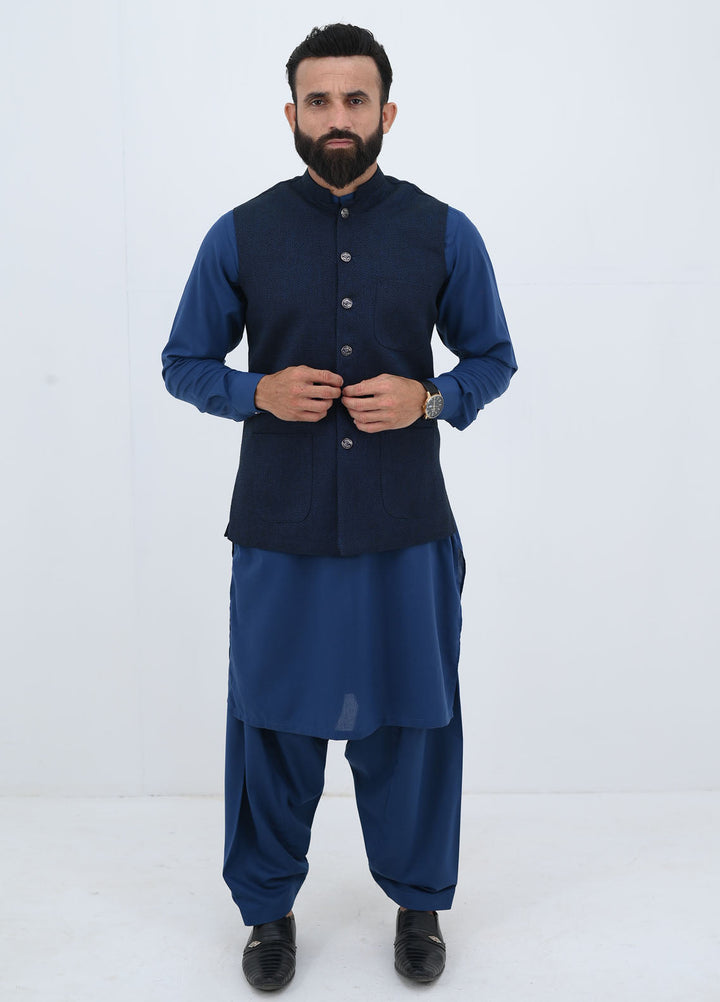 Ethnic Wear by Alif Yay Pret Plain Blended Waistcoat AY-019