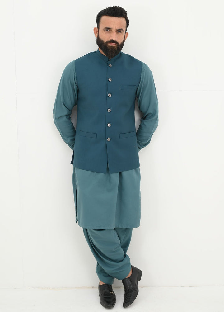 Ethnic Wear by Alif Yay Pret Plain Blended Waistcoat AY-024