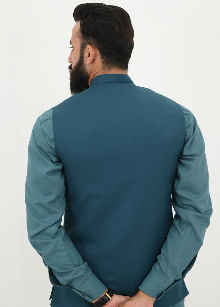 Ethnic Wear by Alif Yay Pret Plain Blended Waistcoat AY-024