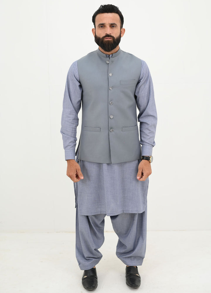 Ethnic Wear by Alif Yay Pret Plain Blended Waistcoat AY-027
