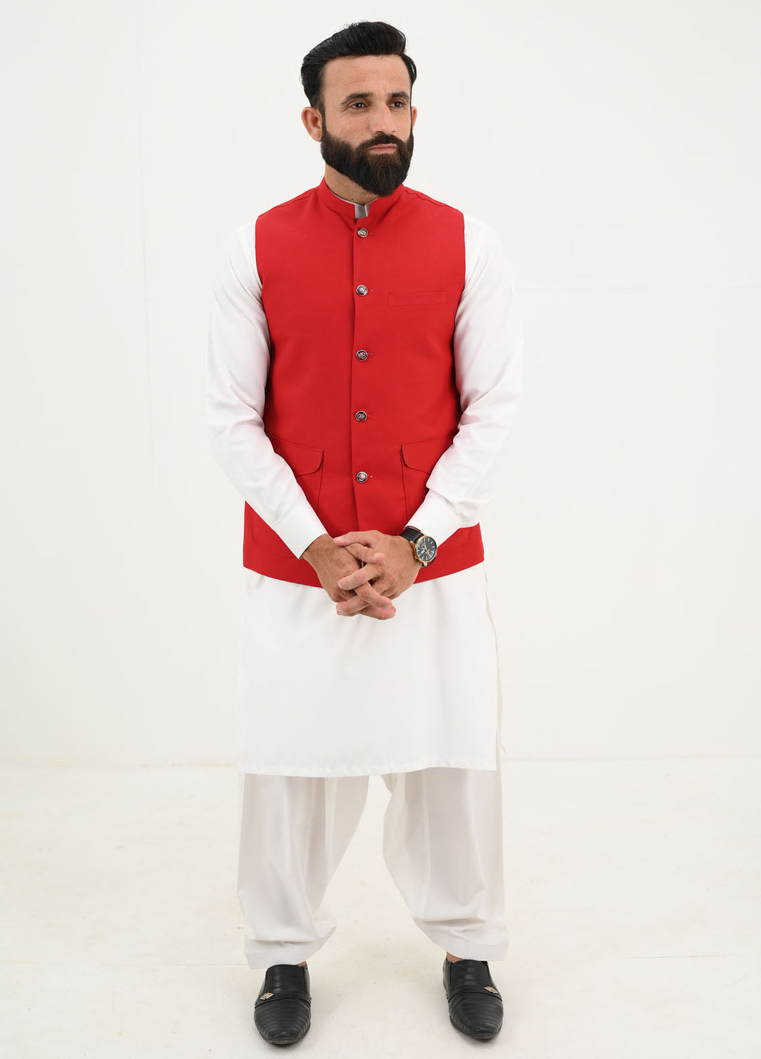 Ethnic Wear by Alif Yay Pret Plain Blended Waistcoat AY-030