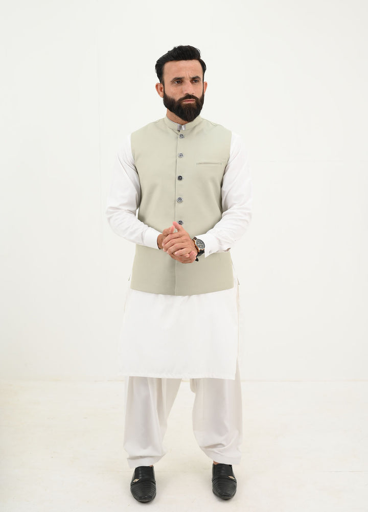 Ethnic Wear by Alif Yay Pret Plain Blended Waistcoat AY-034