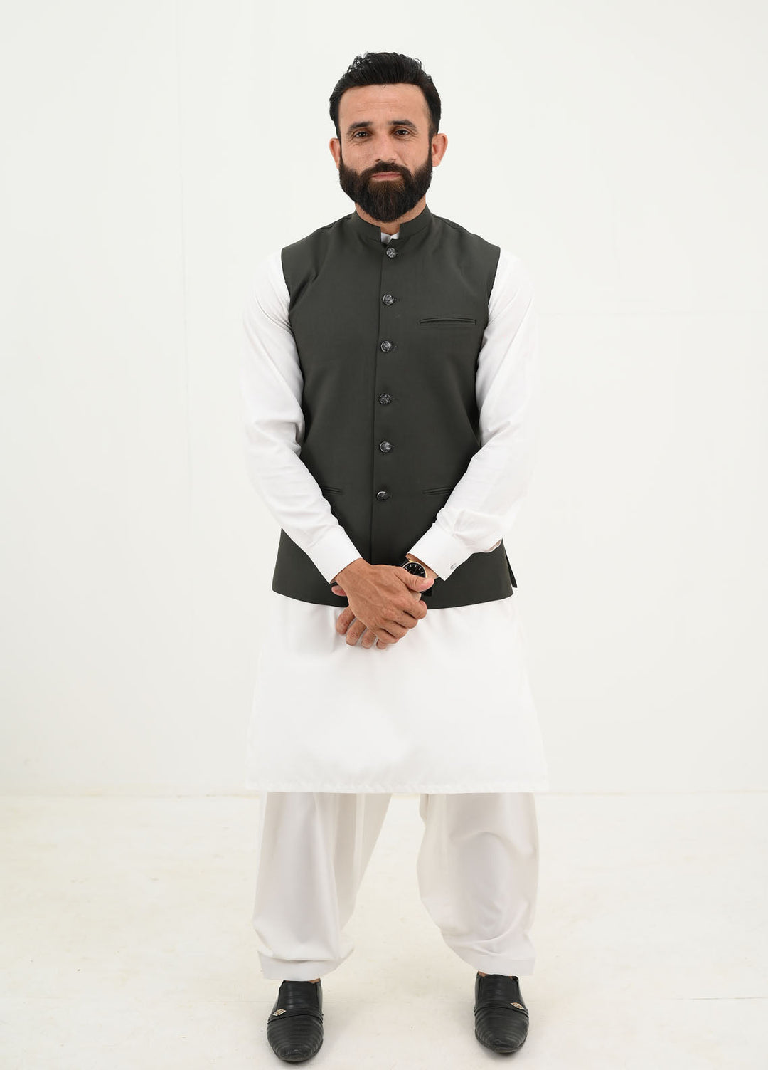 Ethnic Wear by Alif Yay Pret Plain Blended Waistcoat AY-037