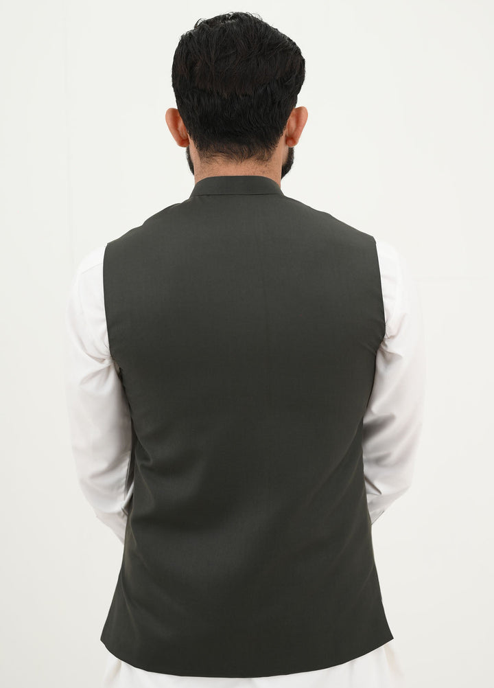 Ethnic Wear by Alif Yay Pret Plain Blended Waistcoat AY-037